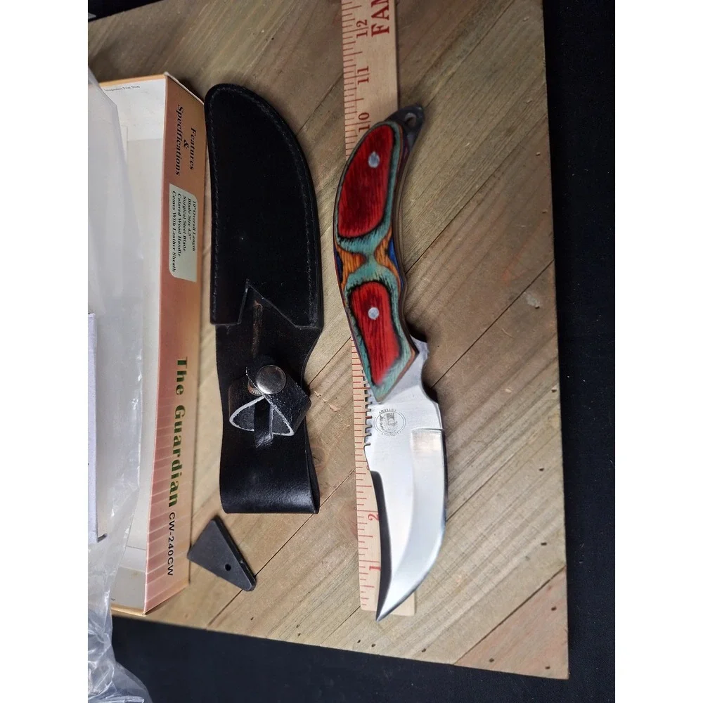 Chipaway Cutlery The Guardian Fixed Blade Knife Surgical Steel Colored Wood